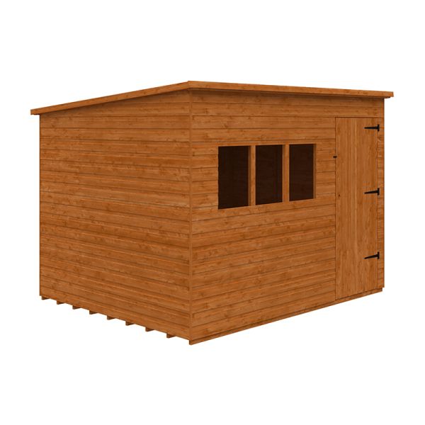 10 X 8 Feet Deluxe Pent 12mm Shed Solid Wood Softwood Pine L295 X