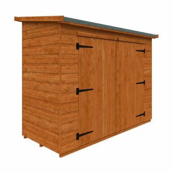 7 x 3 Feet Pent Compact 12mm Shed - Solid Wood/Softwood/Pine - L205 x W85 x H170.4 cm - Burnt Orange