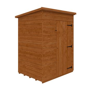 5 x 4 Feet Super Pent 12mm Shed - Solid Wood/Softwood/Pine - L145 x W115 x H204.1 cm - Burnt Orange