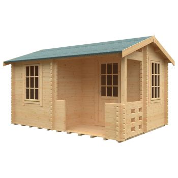 14x10 The Gyles 44mm Cabin - L415 x W295 x H261.6 cm - Solid Wood/Softwood/Pine - Natural