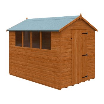 9 x 6 Feet Super Apex 12mm Shed - Solid Wood/Softwood/Pine - L265 x W175 x H217.9 cm - Burnt Orange
