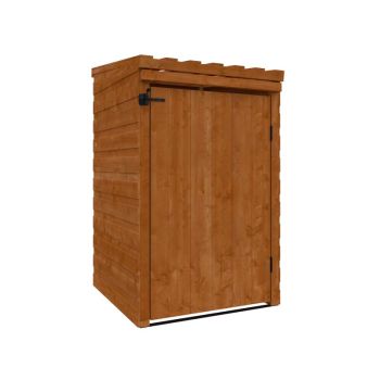 Single Single Bin Store 12mm Shed - L80.9 x W78.4 x H131.2 cm - Solid Wood/Softwood/Pine - Burnt Orange