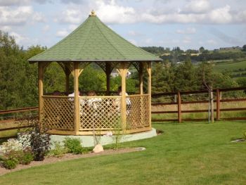 Chopin Large Gazebo with Trellis Panels - Pressure Treatet Timber - L354 x W354 x H333 cm