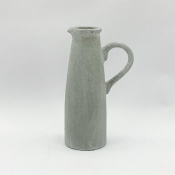 Rustic Jug Style Planter - Concrete - L13 x W22 x H37 cm - Grey Cement