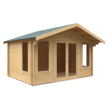 10x14 The Sutton 44mm Cabin - L295 x W415 x H282.2 cm - Solid Wood/Softwood/Pine - Natural
