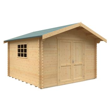12x12w Marlborough Plus 44mm Cabin - L355 x W355 x H271.9 cm - Solid Wood/Softwood/Pine - Natural