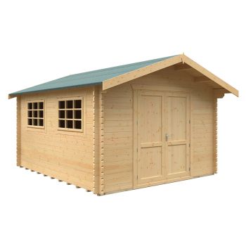 14x12w Marlborough Plus 44mm Cabin - L415 x W355 x H271.9 cm - Solid Wood/Softwood/Pine - Natural