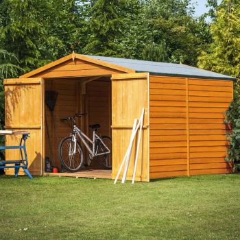10 x 8 Feet Overlap Dip Treated Apex Shed Double Door No windows
