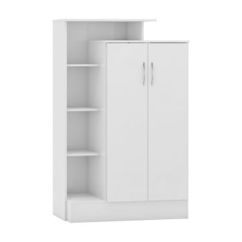 Nevada Petite Open Shelf Wardrobe - L52 x W90 x H145 cm - White Gloss