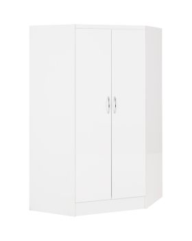 Nevada 2 Door Corner Wardrobe - L108 x W143 x H182.5 cm - White Gloss