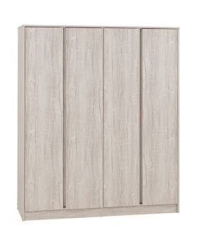 Malvern 4 Door Wardrobe - L50.5 x W150.5 x H180 cm - Urban Snow