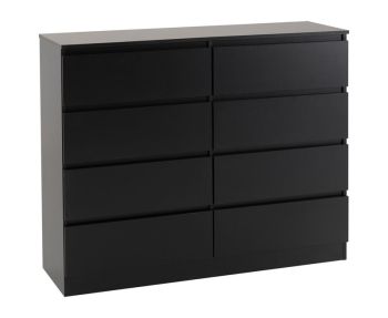 Malvern 8 Drawer Chest - L40 x W121.5 x H100 cm - Black