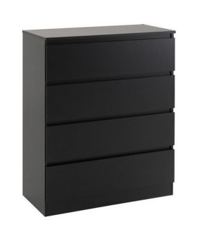 Malvern 4 Drawer Chest - L40 x W80 x H100 cm - Black