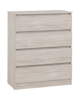 Malvern 4 Drawer Chest - L40 x W80 x H100 cm - Urban Snow