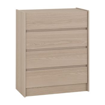 Paris 4 Drawers Chest - L40 x W80 x H98 cm - Smoked Ash Effect