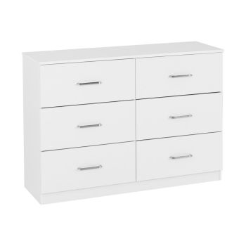 Dakota 6 Drawer Chest - L36 x W110 x H80.5 cm - White