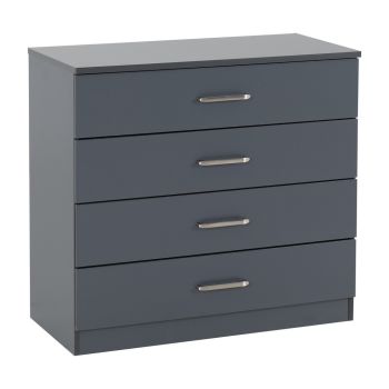 Dakota 4 Drawer Chest - L36 x W75 x H71 cm - Dark Grey