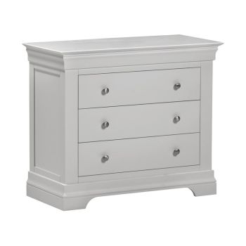 Bordeaux 3 Drawer Chest - L43 x W90 x H75 cm - Pebble Grey