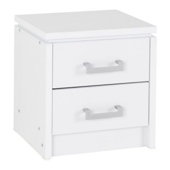 Charles 2 Drawer Bedside - L40 x W44 x H48 cm - White