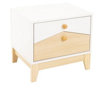 Cody 2 Drawer Bedside - L40.5 x W50 x H46 cm - White/Pine Effect