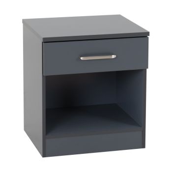 Dakota 1 Drawer Bedside - L36 x W40 x H46 cm - Dark Grey