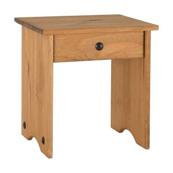 Corona Dressing Table Stool - L33.5 x W38.5 x H41 cm - Distressed Waxed Pine