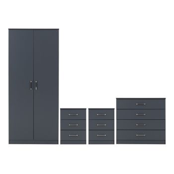 Dakota 2 Door Wardrobe Bedroom Set - Dark Grey