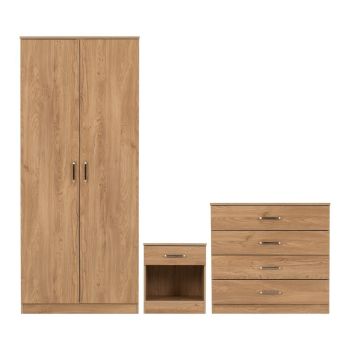 Dakota Trio Bedroom Set - Oak