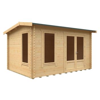 14x10w The Longleat Plus 44mm Cabin - L415 x W295 x H247 cm - Solid Wood/Softwood/Pine - Natural