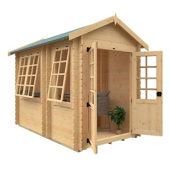 10x6 Georgia 19mm Flex - L290 x W175 x H231.7 cm - Solid Wood/Softwood/Pine - Natural