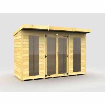 10ft x 4ft Pent Summer House (Full Height Window) - Wood - L 118 x W 302 x H 201 cm
