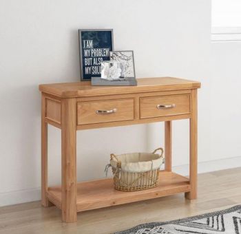 Bologna Oak Console Table with 2 Drawers