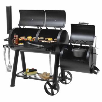 Indianapolis Heavy Smoker - Barbecues - Steel/Iron - L88 x W184 x H153 cm - Black