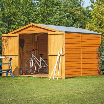 Overlap 10 x 6 Dip Treated Apex Shed Double Door No windows