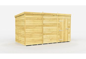 11 x 6 Feet Pent Shed - Single Door Without Windows - Wood - L178 x W329 x H201 cm