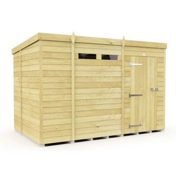 11 x 6 Feet Pent Security Shed - Single Door - Wood - L178 x W329 x H201 cm