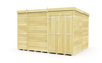 11 x 8 Feet Pent Shed - Double Door Without Windows - Wood - L231 x W329 x H201 cm