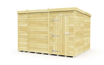 11 x 8 Feet Pent Shed - Single Door Without Windows - Wood - L231 x W329 x H201 cm