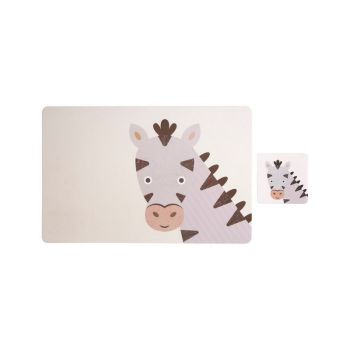 Effy Zebra Placemat and Coaster (Set of 2) - Synthetic - L29 x W44 x H1 cm - Assorted