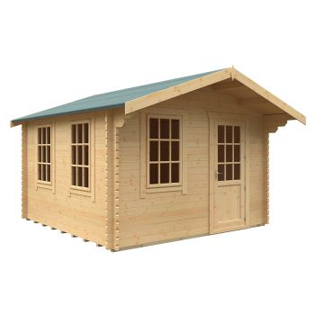 12x12w The Carrington Plus 44mm Cabin - L355 x W355 x H271.9 cm - Solid Wood/Softwood/Pine - Natural