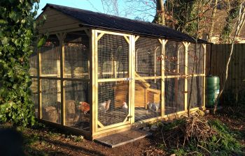 All Cooped Up Poultry/Pet run - 12 foot x 6ft x 6 foot Onduline apex roof - 3/4" x 3/4" 16 gauge, galvanised wire mesh