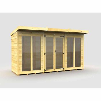12ft x 4ft Pent Summer House (Full Height Window) - Wood - L 118 x W 358 x H 201 cm