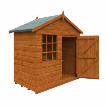 3 x 5 Feet Den 12mm Shed - Solid Wood/Softwood/Pine - L85 x W145 x H165.4 cm - Burnt Orange