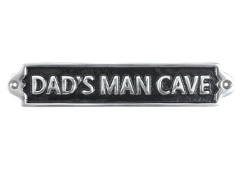 "Dad's Man Cave" Wall Plaque - Aluminium - L1 x W25 x H6 cm
