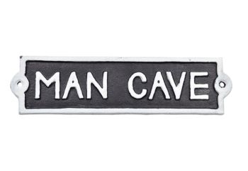 "Man Cave" Wall Plaque - Aluminium - L1 x W22 x H6 cm