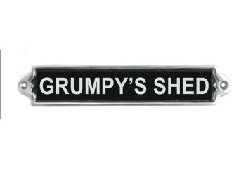 "Grumpy's Shed" Wall Plaque - Aluminium - L1 x W25 x H6 cm