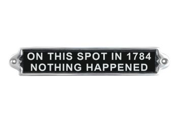 "On This Spot in 1784" Wall Plaque - Aluminium - L1 x W25 x H6 cm