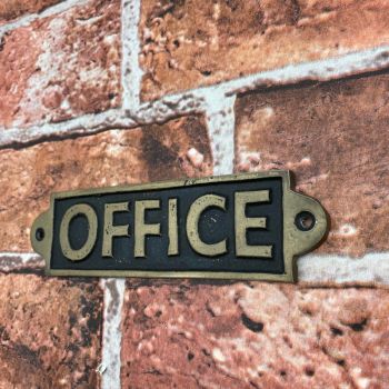 "Office" - Wall Sign - Metal - L1 x W15 x H6 cm - Black