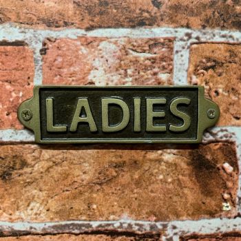 "Ladies" - Wall Sign - Metal - L1 x W15 x H6 cm - Black