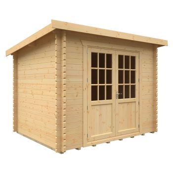 10x8w The Kingsley Plus 44mm Cabin - L295 x W235 x H232.8 cm - Solid Wood/Softwood/Pine - Natural